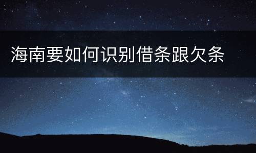 海南要如何识别借条跟欠条