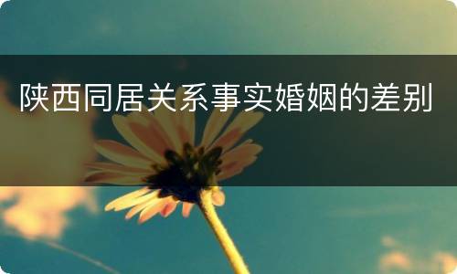 陕西同居关系事实婚姻的差别