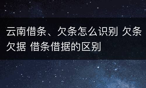 云南借条、欠条怎么识别 欠条欠据 借条借据的区别