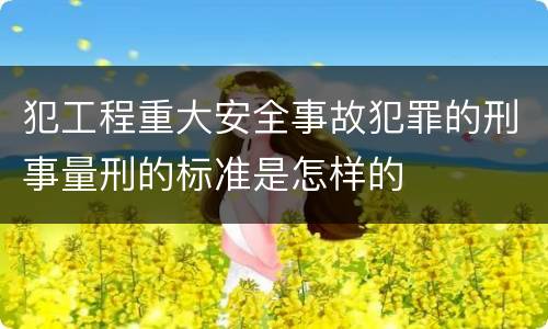 犯工程重大安全事故犯罪的刑事量刑的标准是怎样的