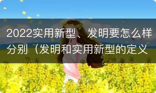 2022实用新型、发明要怎么样分别（发明和实用新型的定义）