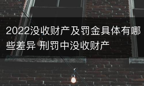 2022没收财产及罚金具体有哪些差异 刑罚中没收财产