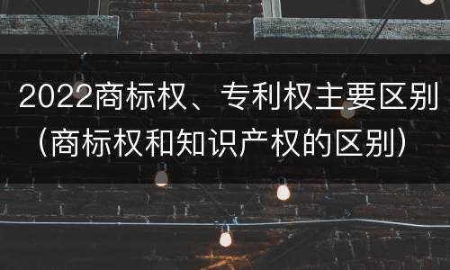 2022商标权、专利权主要区别（商标权和知识产权的区别）