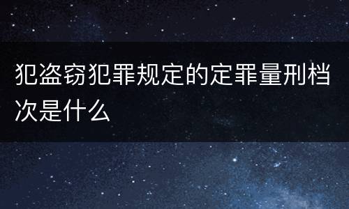 犯盗窃犯罪规定的定罪量刑档次是什么