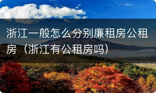 浙江一般怎么分别廉租房公租房（浙江有公租房吗）