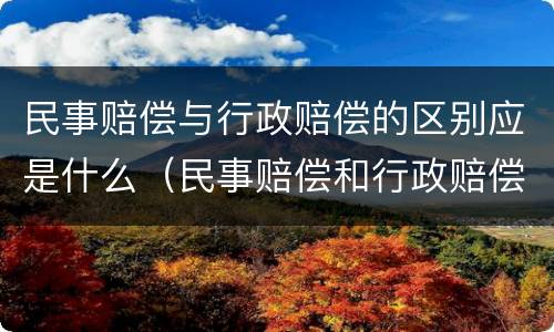 民事赔偿与行政赔偿的区别应是什么（民事赔偿和行政赔偿哪个优先）