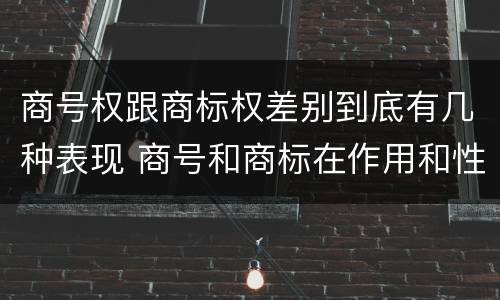商号权跟商标权差别到底有几种表现 商号和商标在作用和性质上的区别