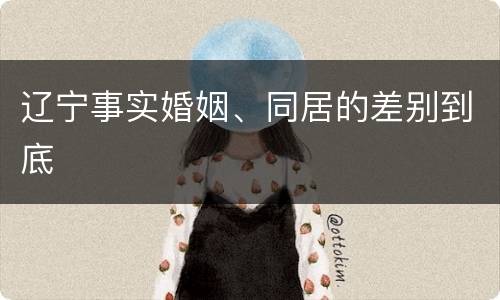 辽宁事实婚姻、同居的差别到底