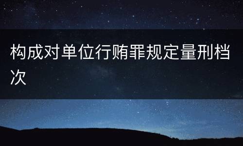 构成对单位行贿罪规定量刑档次