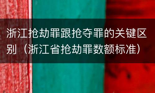 浙江抢劫罪跟抢夺罪的关键区别（浙江省抢劫罪数额标准）
