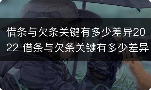 借条与欠条关键有多少差异2022 借条与欠条关键有多少差异2022怎么写