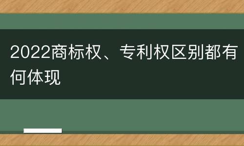 2022商标权、专利权区别都有何体现