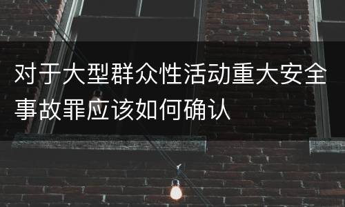 对于大型群众性活动重大安全事故罪应该如何确认