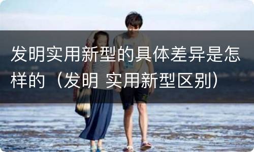 发明实用新型的具体差异是怎样的（发明 实用新型区别）