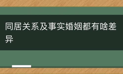 同居关系及事实婚姻都有啥差异