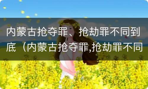 内蒙古抢夺罪、抢劫罪不同到底（内蒙古抢夺罪,抢劫罪不同到底怎么判）