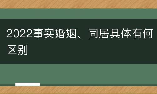 2022事实婚姻、同居具体有何区别