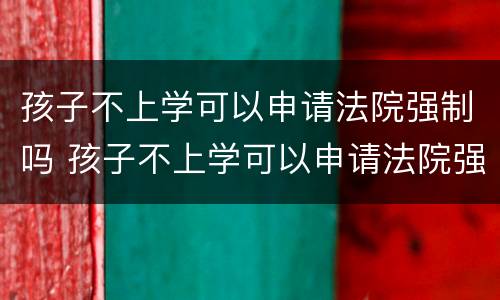 孩子不上学可以申请法院强制吗 孩子不上学可以申请法院强制吗