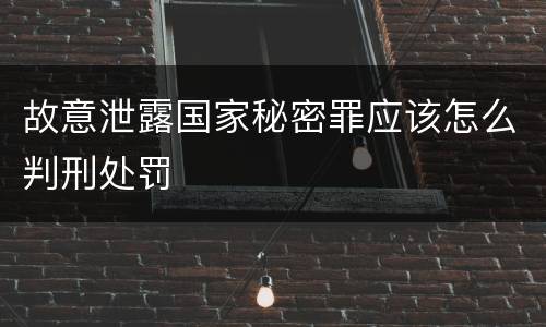 故意泄露国家秘密罪应该怎么判刑处罚