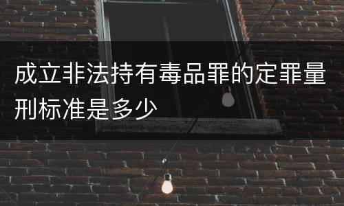 成立非法持有毒品罪的定罪量刑标准是多少
