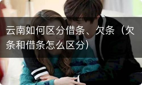 云南如何区分借条、欠条（欠条和借条怎么区分）
