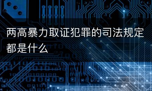 两高暴力取证犯罪的司法规定都是什么