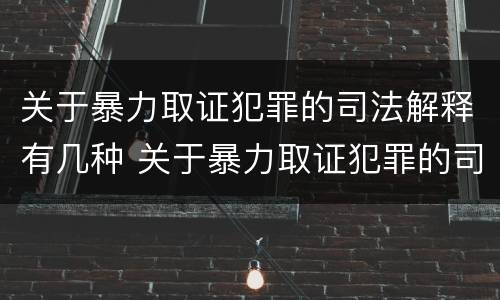 关于暴力取证犯罪的司法解释有几种 关于暴力取证犯罪的司法解释有几种情形