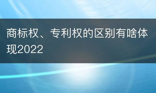 商标权、专利权的区别有啥体现2022