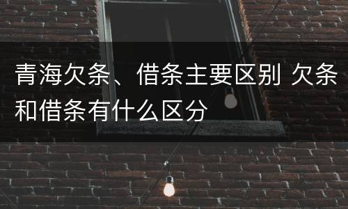 青海欠条、借条主要区别 欠条和借条有什么区分