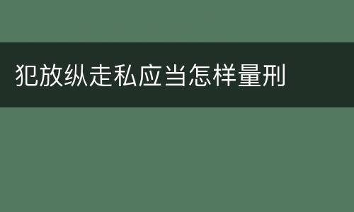 犯放纵走私应当怎样量刑