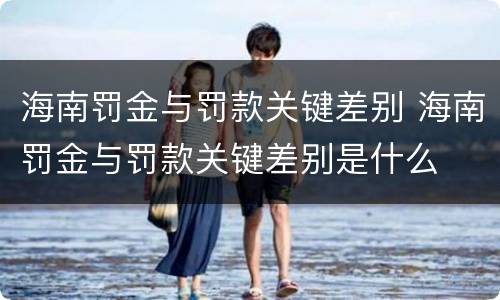 海南罚金与罚款关键差别 海南罚金与罚款关键差别是什么
