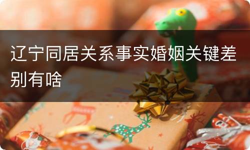 辽宁同居关系事实婚姻关键差别有啥