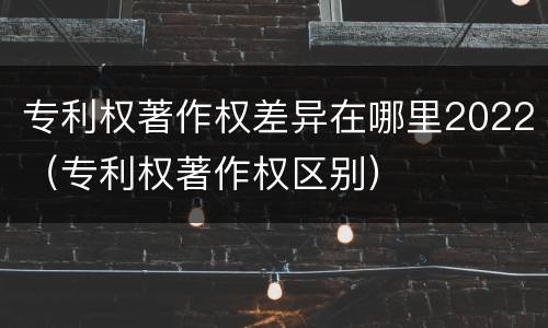 专利权著作权差异在哪里2022（专利权著作权区别）