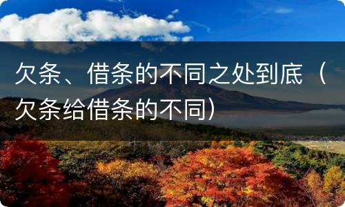 欠条、借条的不同之处到底（欠条给借条的不同）