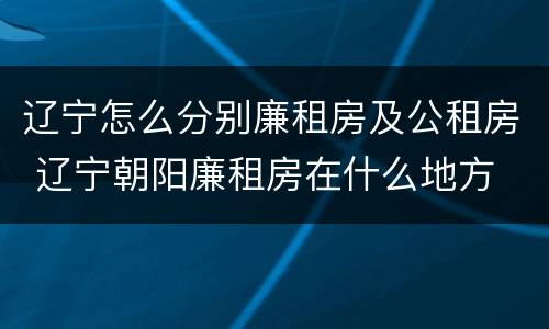 辽宁怎么分别廉租房及公租房 辽宁朝阳廉租房在什么地方