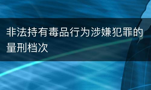非法持有毒品行为涉嫌犯罪的量刑档次