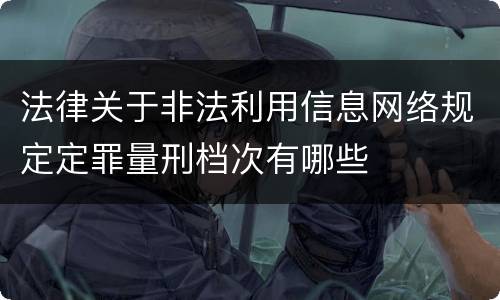 法律关于非法利用信息网络规定定罪量刑档次有哪些
