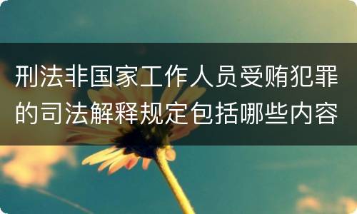 刑法非国家工作人员受贿犯罪的司法解释规定包括哪些内容