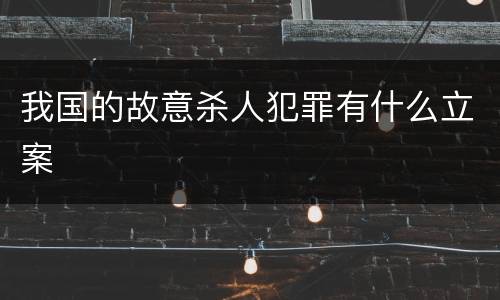 我国的故意杀人犯罪有什么立案