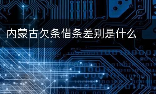 内蒙古欠条借条差别是什么