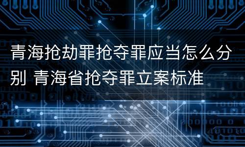 青海抢劫罪抢夺罪应当怎么分别 青海省抢夺罪立案标准