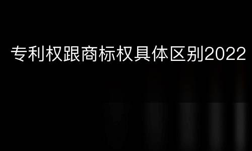 专利权跟商标权具体区别2022