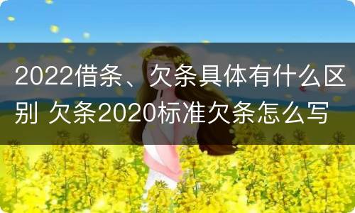 2022借条、欠条具体有什么区别 欠条2020标准欠条怎么写