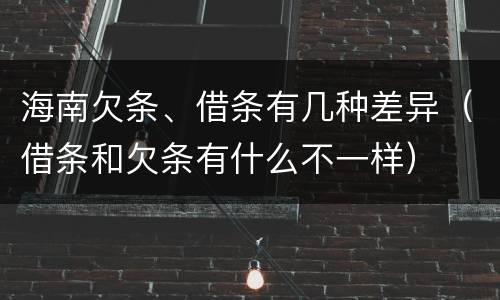 海南欠条、借条有几种差异（借条和欠条有什么不一样）