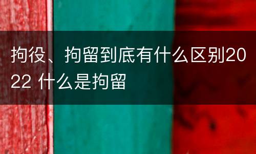 拘役、拘留到底有什么区别2022 什么是拘留
