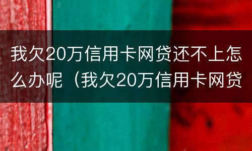 我欠20万信用卡网贷还不上怎么办呢（我欠20万信用卡网贷还不上怎么办呢）