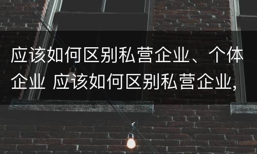 应该如何区别私营企业、个体企业 应该如何区别私营企业,个体企业和企业