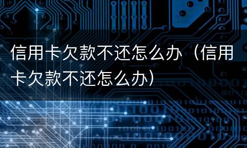 信用卡欠款不还怎么办（信用卡欠款不还怎么办）