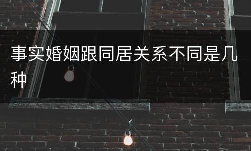 事实婚姻跟同居关系不同是几种