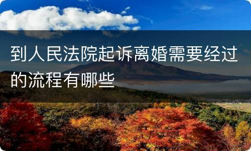 到人民法院起诉离婚需要经过的流程有哪些